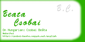 beata csobai business card